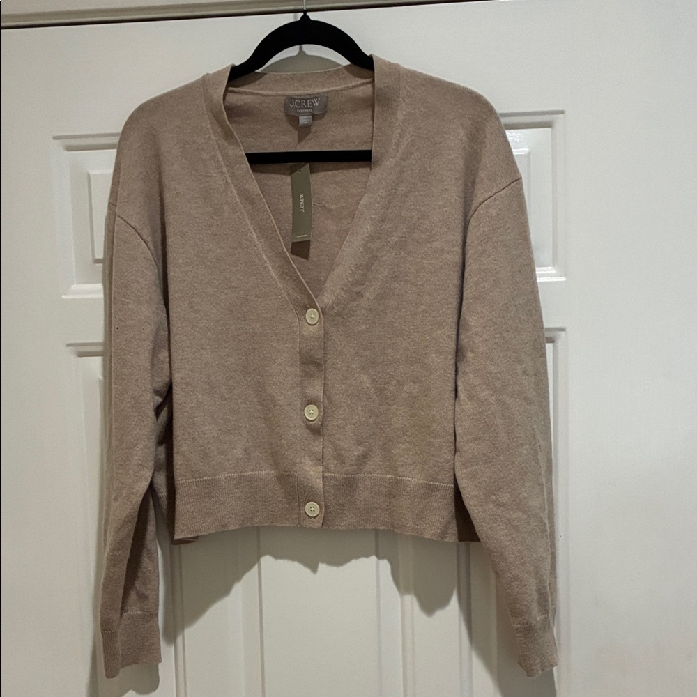 J. Crew Women's Beige cashmere Cardigan Sweater